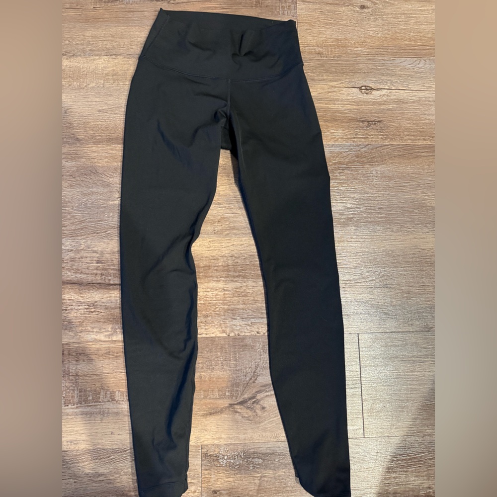 Lululemon Wunder Under Leggings Black Metallic High Rise 7/8 Yoga Pants